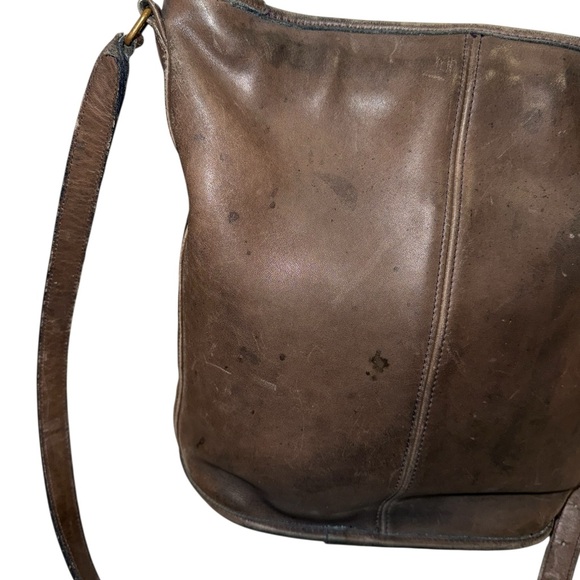 Vintage Coach 70s 80s Navy Bleeker Duffle Sac Zip Up Crossbody Bag Weathered - Picture 7 of 16